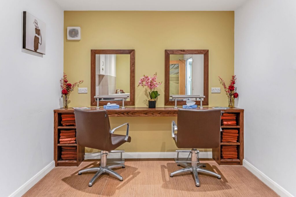 The hairdressing salon at Downs House